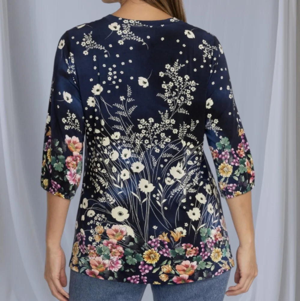 JOHNNY WAS The Janie Favorite Floral Puff Sleeve Top ~ NWT